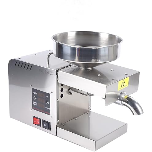 Electric Oil Press Machine 820W Automatic Oil Press Extractor Organic Oil Expeller Household Commercial Grade Stainless Steel Oil Press Machine 