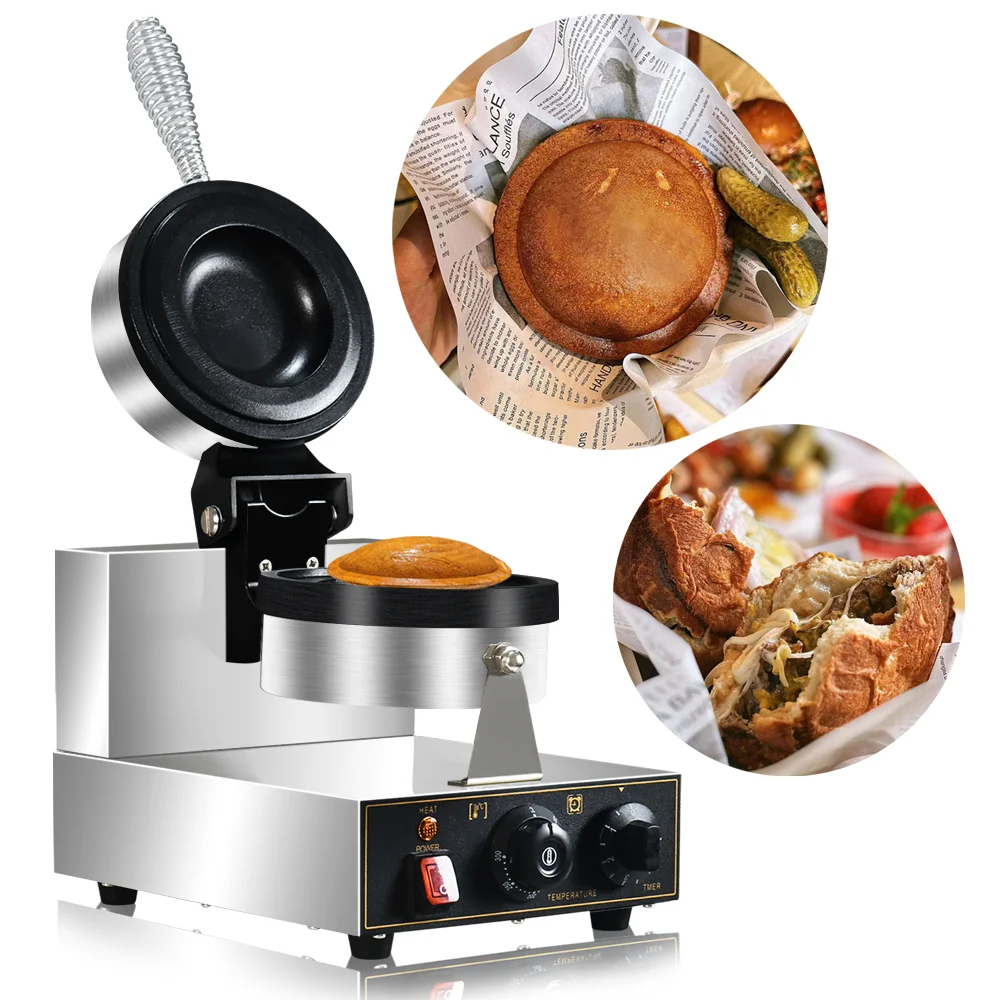 HomeWise Electric Ice Cream Waffle Maker Stuffed Burger Press Waffle Cake Baker Pancake Cooker Breakfast Machine 1200W Hamburger