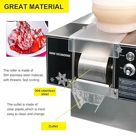 Commercial Snowflake Ice Shaver Milk Snow Ice Maker Shaved Snow Ice Machine