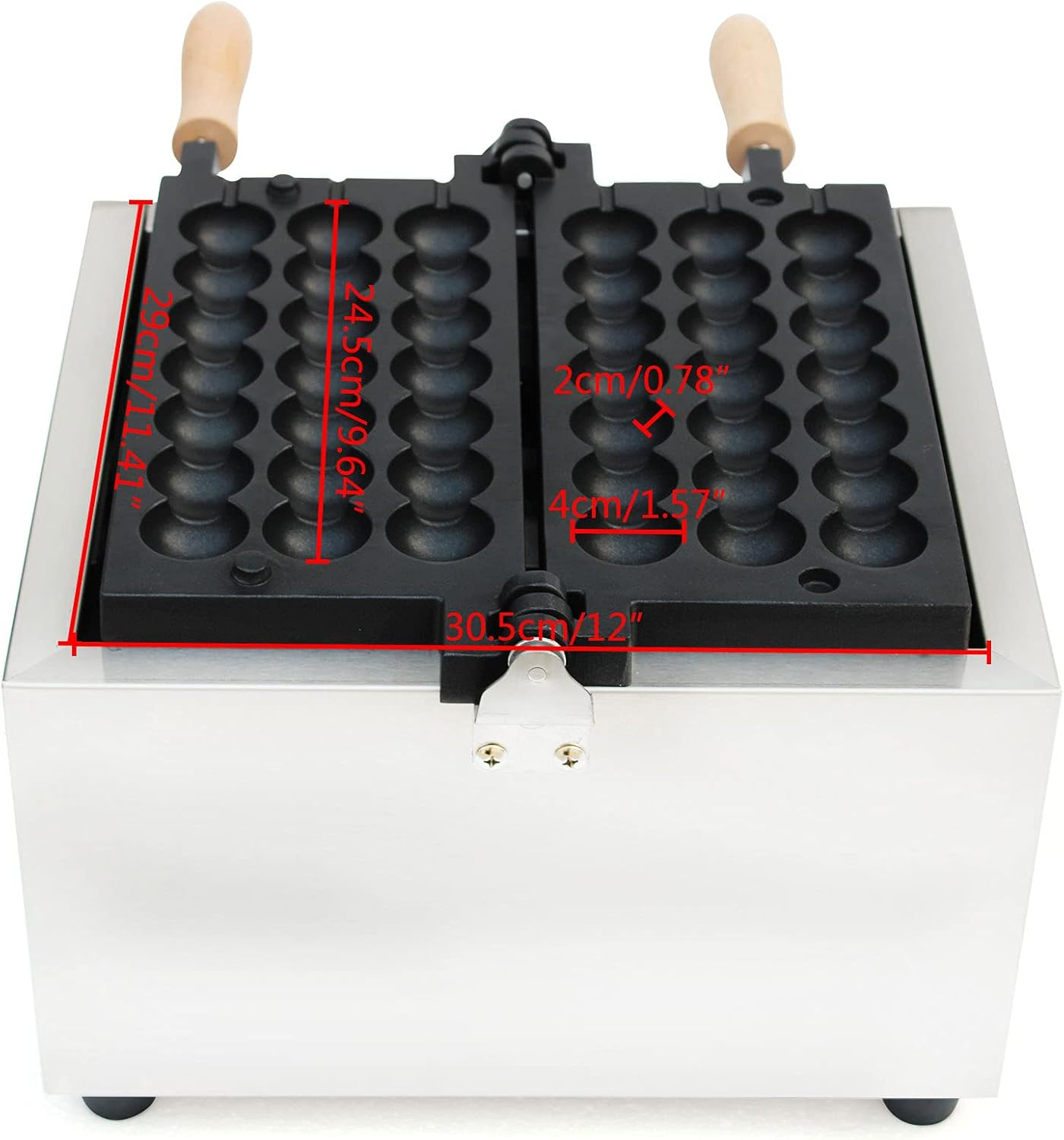 42pcs Commercial Waffle Ball Maker stick Electric Bubble Skewer Waffle Ball Machine