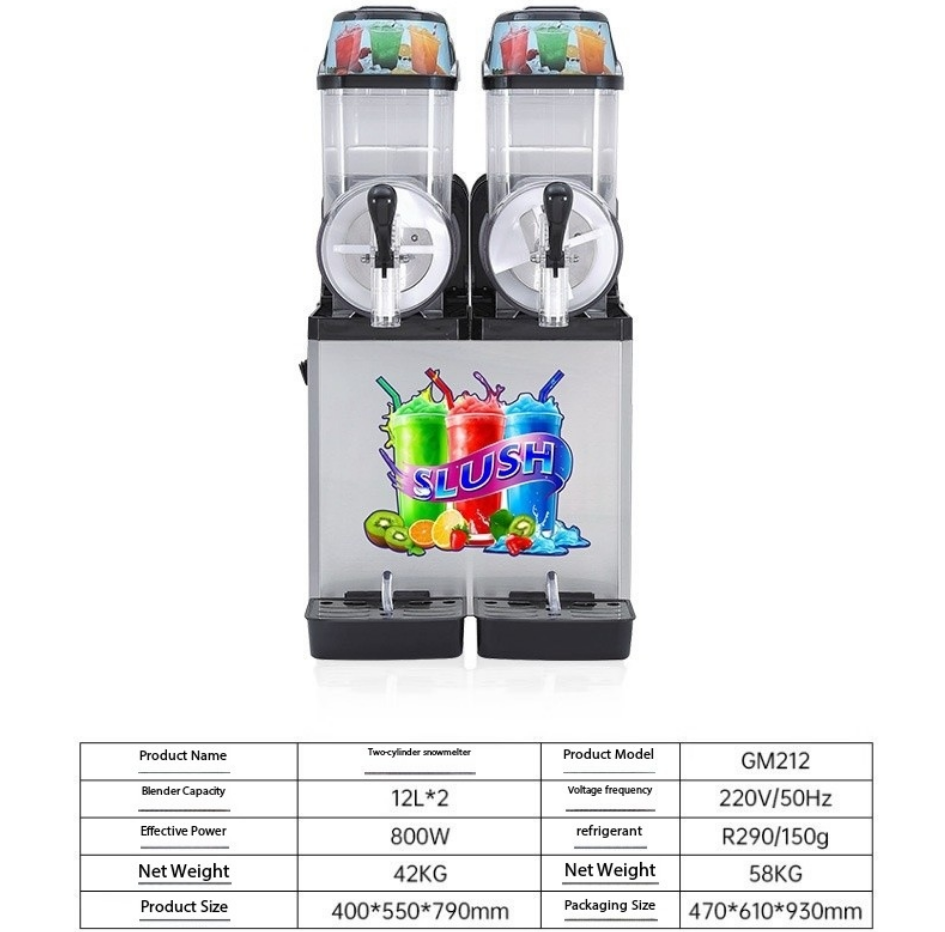 2 Tank Commercial Slushie Frozen Drink Maker