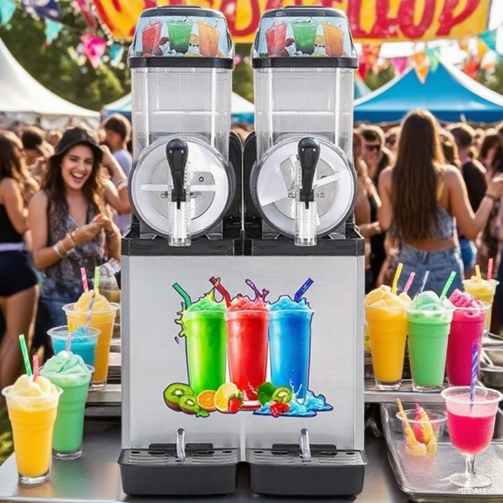 2 Tank Commercial Slushie Frozen Drink Maker