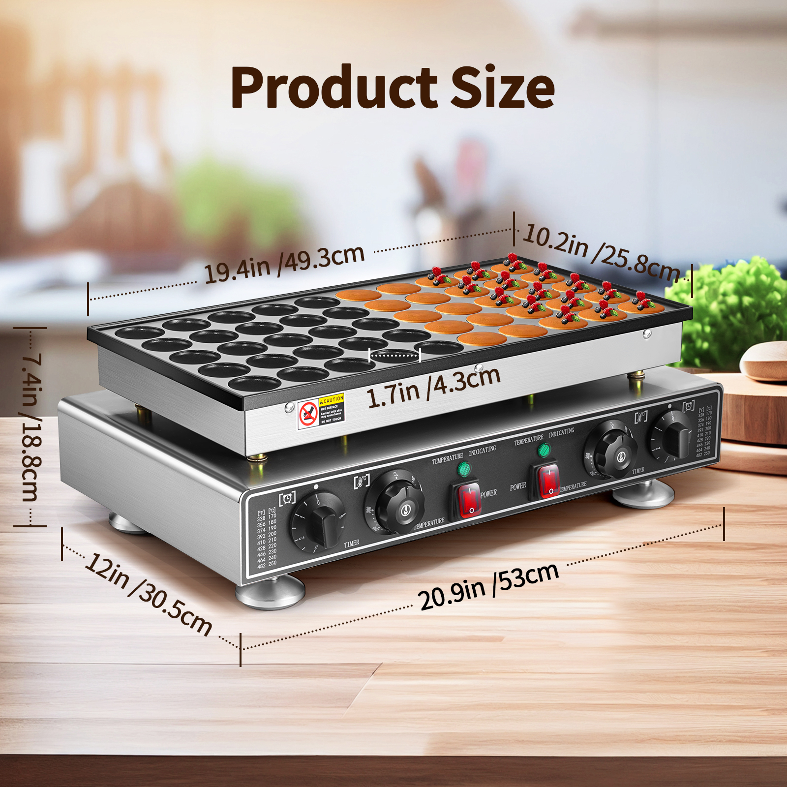 Electric Muffin Maker Pancake Maker Waffle Maker Commercial High Quality 50 Hole Pancake Machine Round Cake Waffle Maker