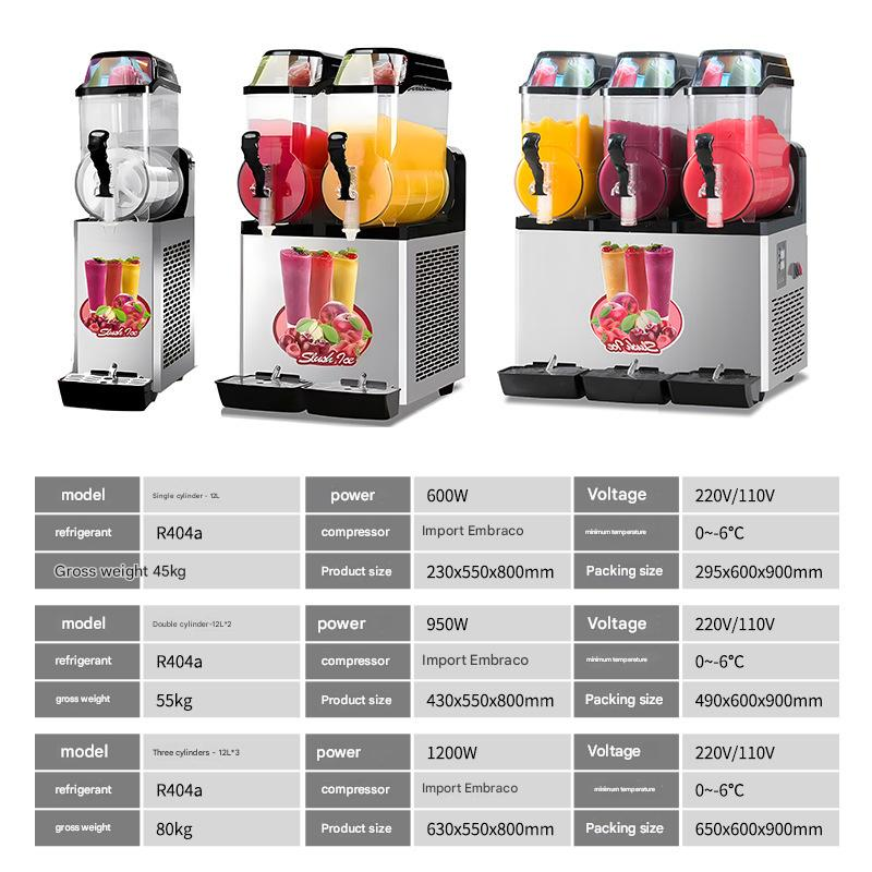 3 Tank Slushie Machine 12L x 3