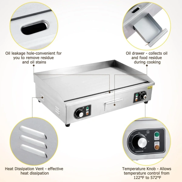 Countertop Griddle Electric Commercial Griddle