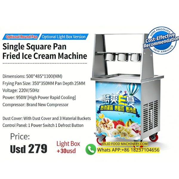 Professional Thailand Ice Cream Roll Making Fried Yogurt Fry Ice Cream Machine