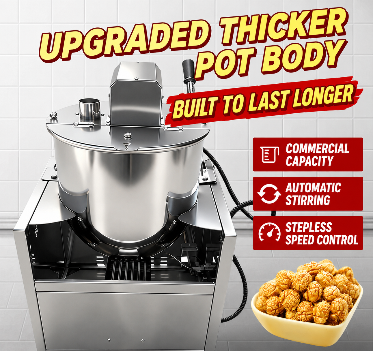 Spherical American Mini Popcorn Machine Stall Cream Flavored Butterfly shaped Fully Automatic Desktop Popcorn Machine Commercial Gas