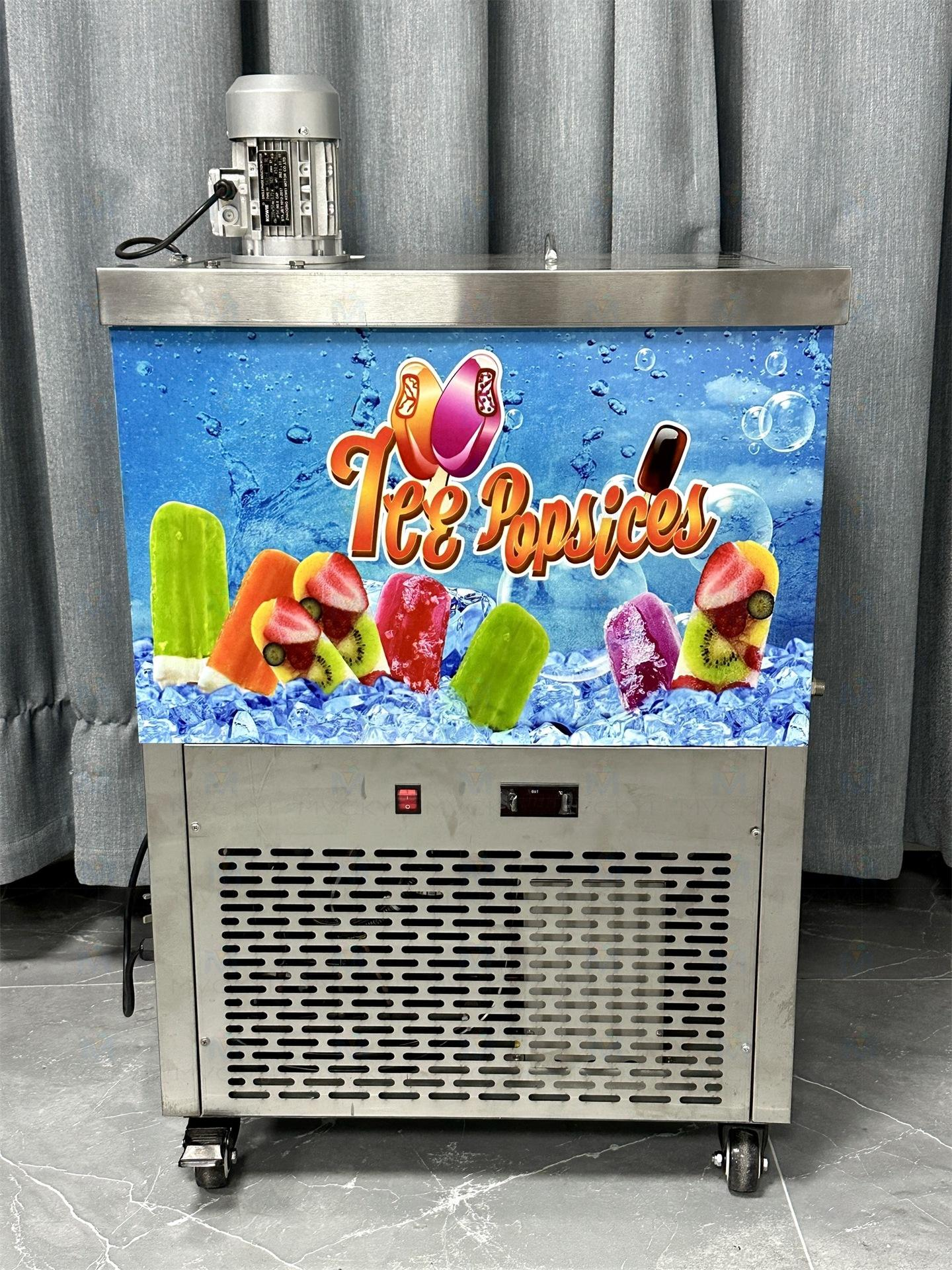 Stainless Steel Popsicle Machine, Automatic Popsicle Making Machine with Mixing Motor, Suitable for Fruit Ice Cream Popsicles