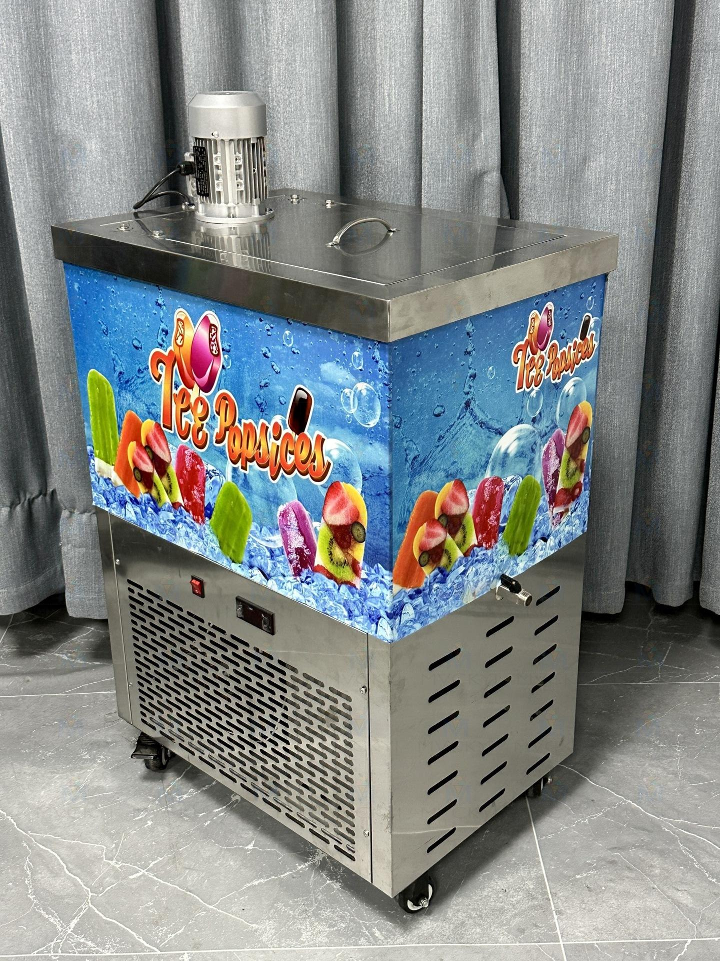 Stainless Steel Popsicle Machine, Automatic Popsicle Making Machine with Mixing Motor, Suitable for Fruit Ice Cream Popsicles