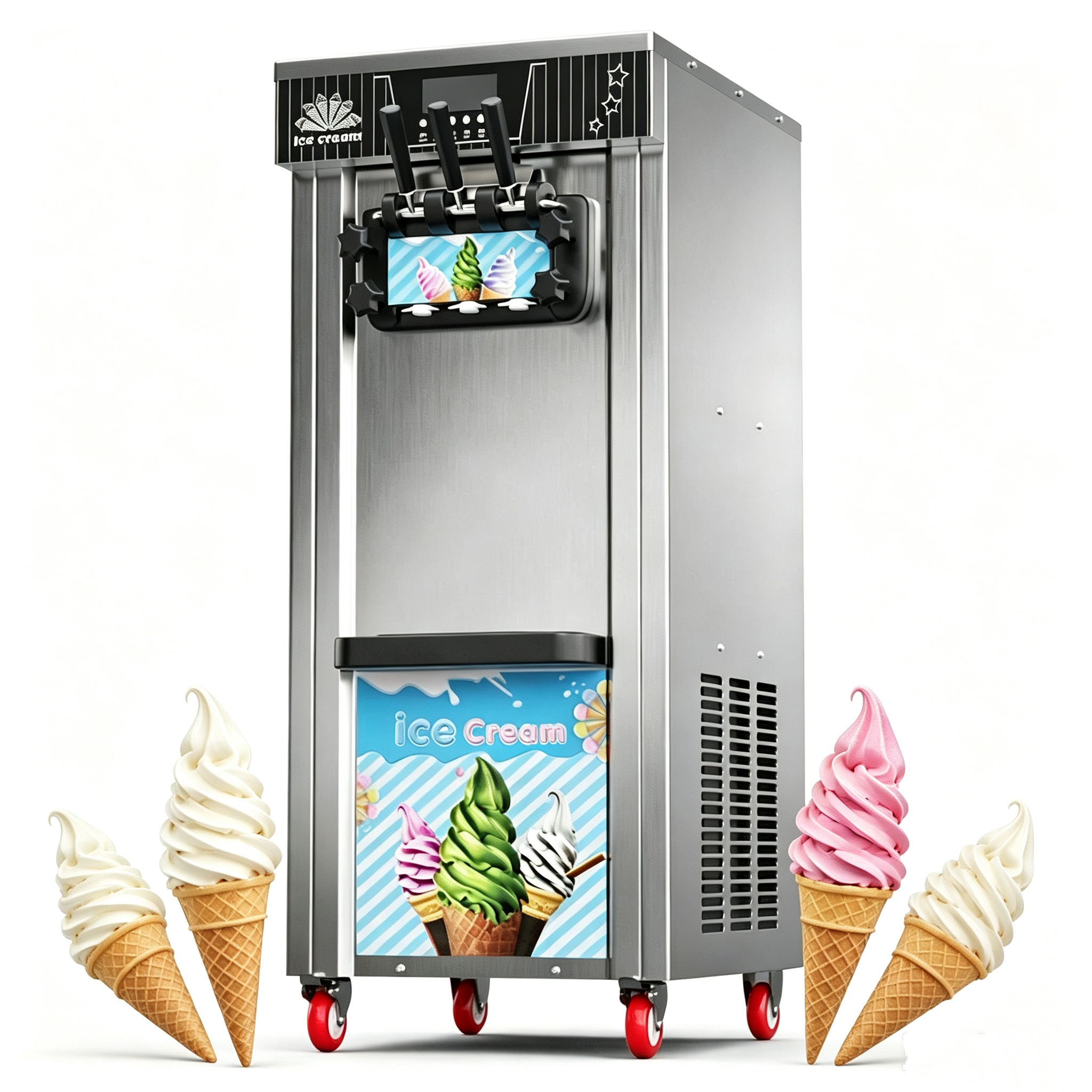 CE Certified Commercial Three Flavor Soft Ice Cream Machine Frozen Yogurt Machine Manufacturer