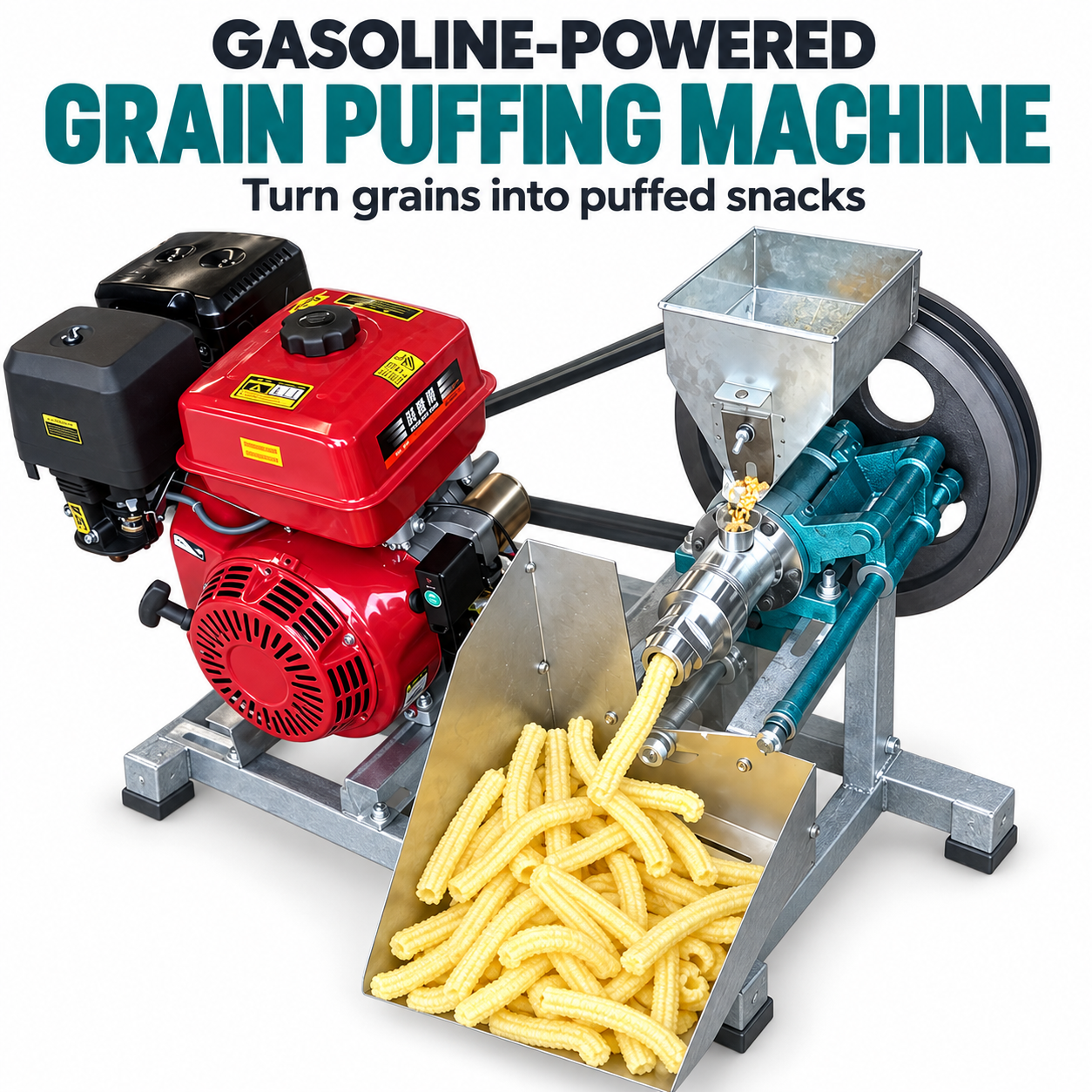 Gasoline-Powered Grain Puffing Extruder Machine 